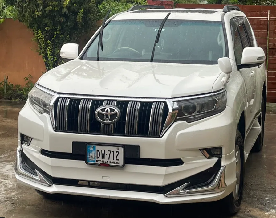 White Toyota Prado TX available for daily rental in Islamabad