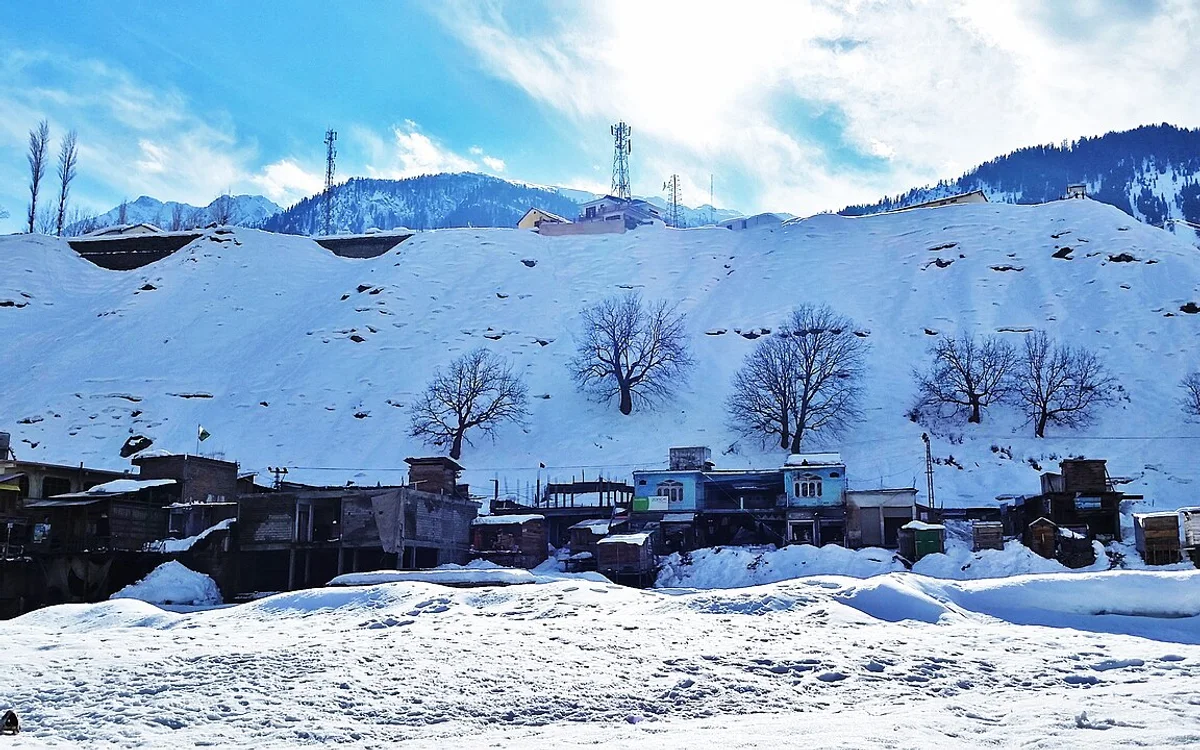 Snow-covered Kalam Valley in Swat
